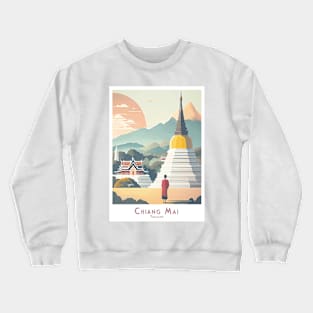 Abstract Chiang Mai Sunset Serenity - Retro Vintage Travel Crewneck Sweatshirt